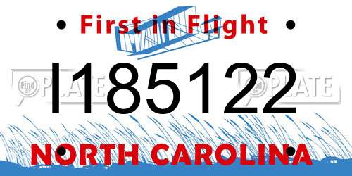 I185122 North Carolina License Plate