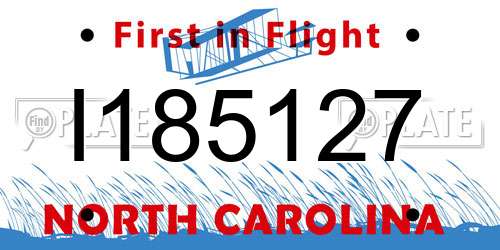 I185127 North Carolina License Plate