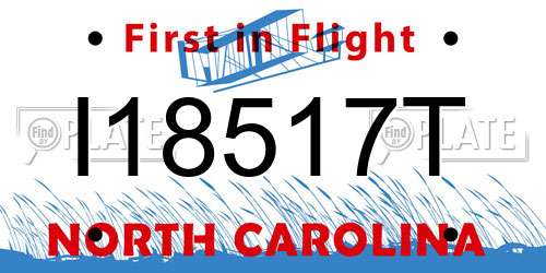 I18517T North Carolina License Plate