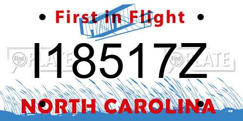 I18517Z North Carolina License Plate