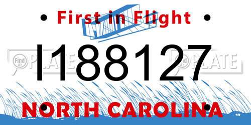 I188127 North Carolina License Plate