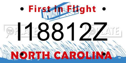 I18812Z North Carolina License Plate