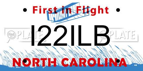I22ILB North Carolina License Plate
