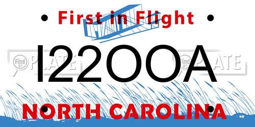 I22OOA North Carolina License Plate