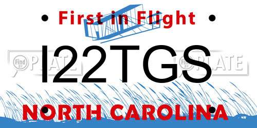 I22TGS North Carolina License Plate