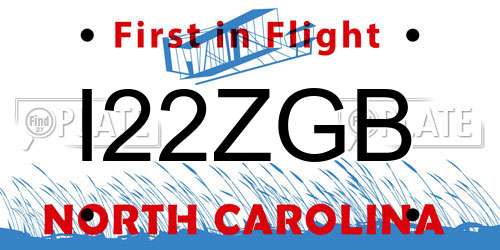 I22ZGB North Carolina License Plate