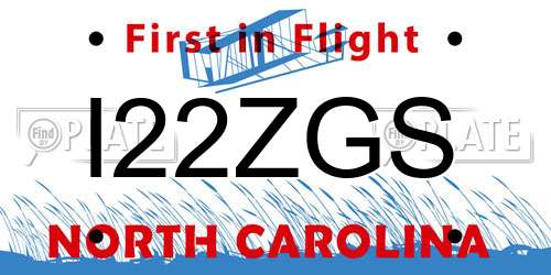 I22ZGS North Carolina License Plate