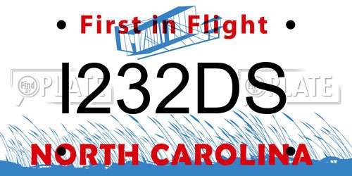 I232DS North Carolina License Plate