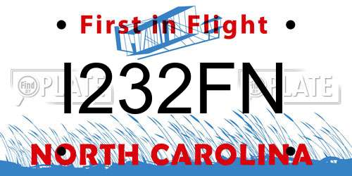 I232FN North Carolina License Plate