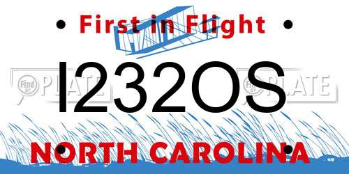 I232OS North Carolina License Plate