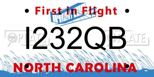 I232QB North Carolina License Plate