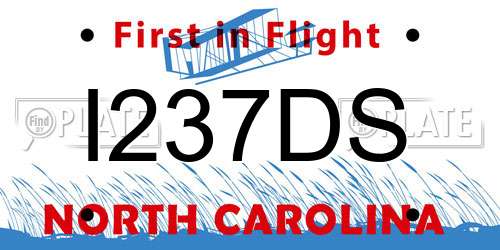 I237DS North Carolina License Plate