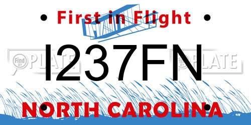 I237FN North Carolina License Plate