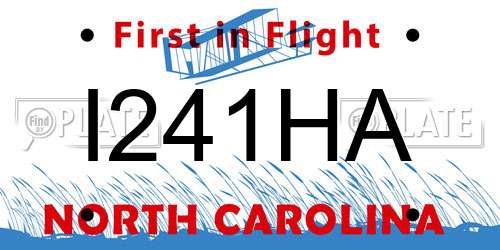 I241HA North Carolina License Plate