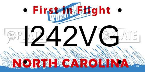 I242VG North Carolina License Plate