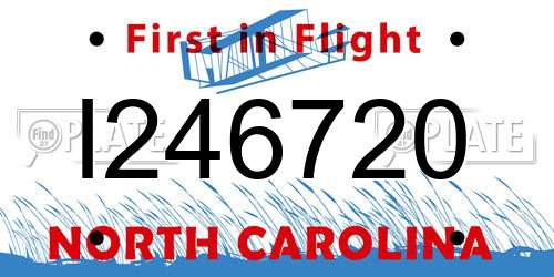 I246720 North Carolina License Plate