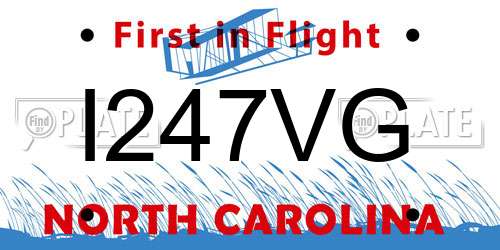 I247VG North Carolina License Plate