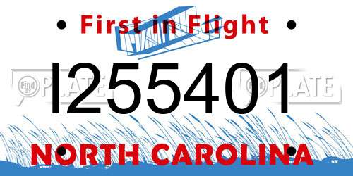 I255401 North Carolina License Plate
