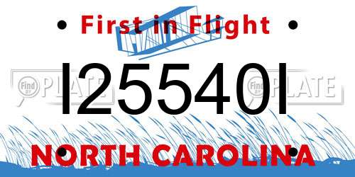 I25540I North Carolina License Plate