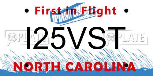 I25VST North Carolina License Plate