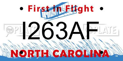 I263AF North Carolina License Plate