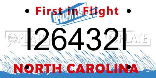 I26432I North Carolina License Plate