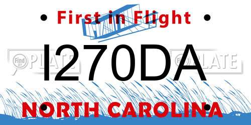 I270DA North Carolina License Plate