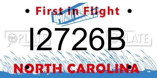 I2726B North Carolina License Plate