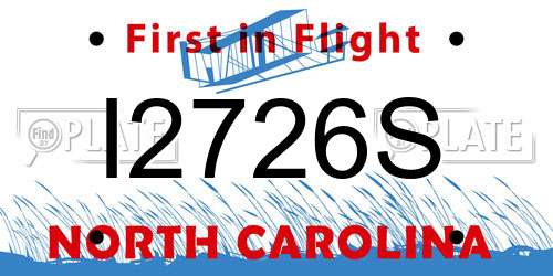 I2726S North Carolina License Plate