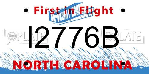 I2776B North Carolina License Plate