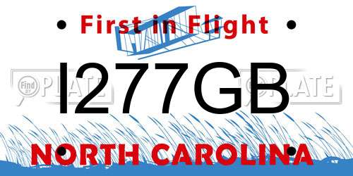 I277GB North Carolina License Plate