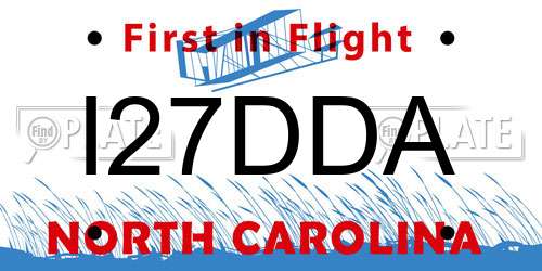 I27DDA North Carolina License Plate