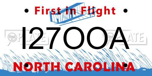 I27OOA North Carolina License Plate