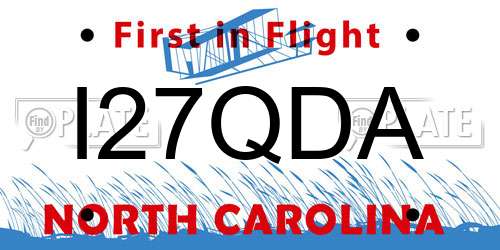 I27QDA North Carolina License Plate