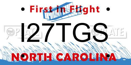 I27TGS North Carolina License Plate