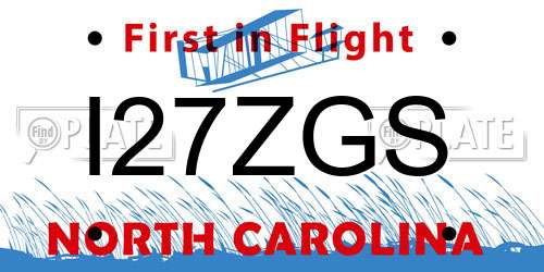 I27ZGS North Carolina License Plate