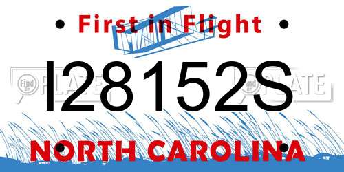 I28152S North Carolina License Plate