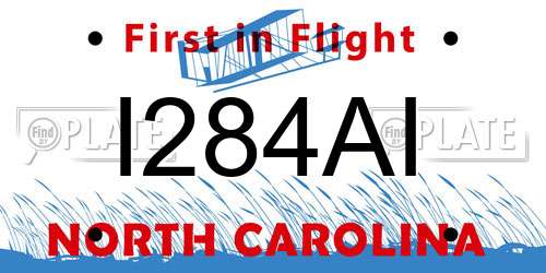 I284AI North Carolina License Plate