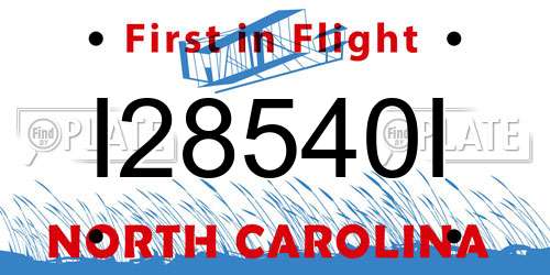 I28540I North Carolina License Plate