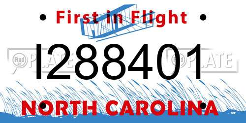 I288401 North Carolina License Plate