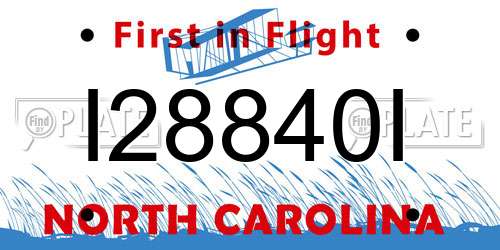 I28840I North Carolina License Plate