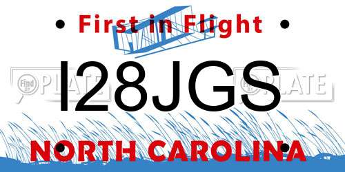 I28JGS North Carolina License Plate