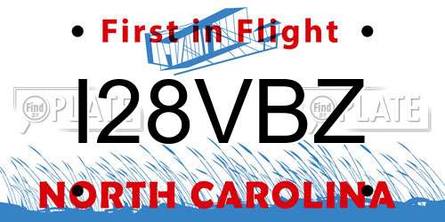 I28VBZ North Carolina License Plate