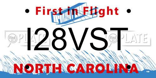 I28VST North Carolina License Plate