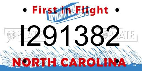 I291382 North Carolina License Plate