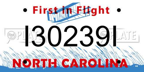 I30239I North Carolina License Plate