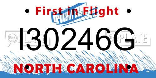 I30246G North Carolina License Plate