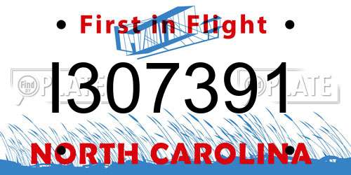 I307391 North Carolina License Plate