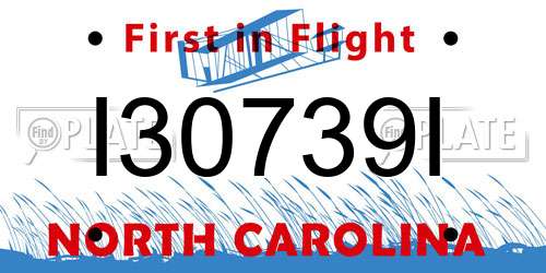 I30739I North Carolina License Plate