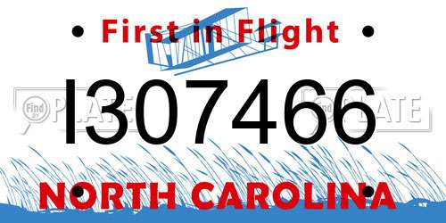 I307466 North Carolina License Plate